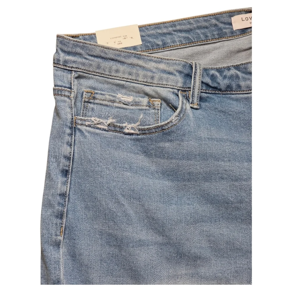 Lovervet by Vervet Adrian High Rise Wide Leg Light Wash Jeans NWT 24W - Picture 4 of 11